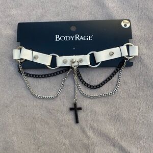 Body Rage White and Black Chain Necklace